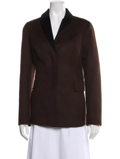 Pre-owned Akris Wool V-neck Sweater In Brown