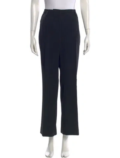 Pre-owned Akris Wool Wide Leg Pants In Black