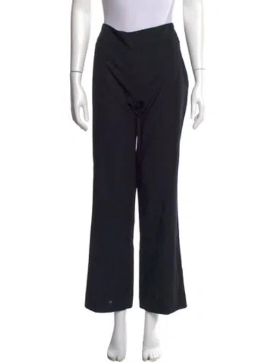 Pre-owned Akris Wool Wide Leg Pants In Black