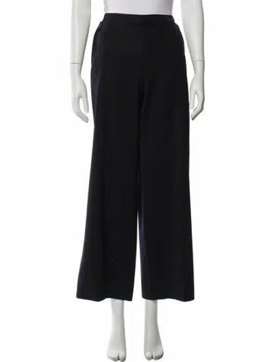 Pre-owned Akris Wool Wide Leg Pants In Black