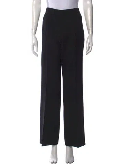 Pre-owned Akris Wool Wide Leg Pants In Black