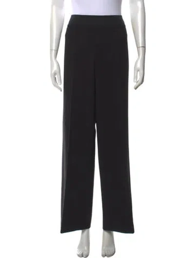 Pre-owned Akris Wool Wide Leg Pants In Black