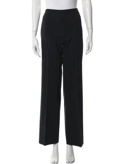 Pre-owned Akris Wool Wide Leg Pants In Black