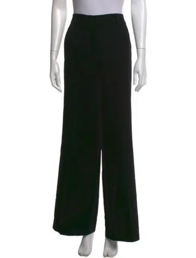 Pre-owned Akris Wool Wide Leg Pants In Black