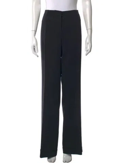 Pre-owned Akris Wool Wide Leg Pants In Black