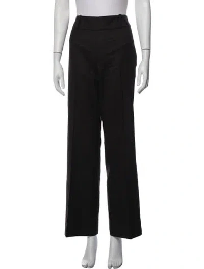 Pre-owned Akris Wool Wide Leg Pants In Black