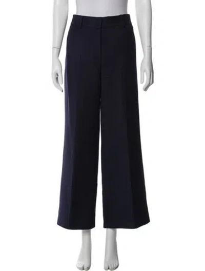 Pre-owned Akris Wool Wide Leg Pants In Blue