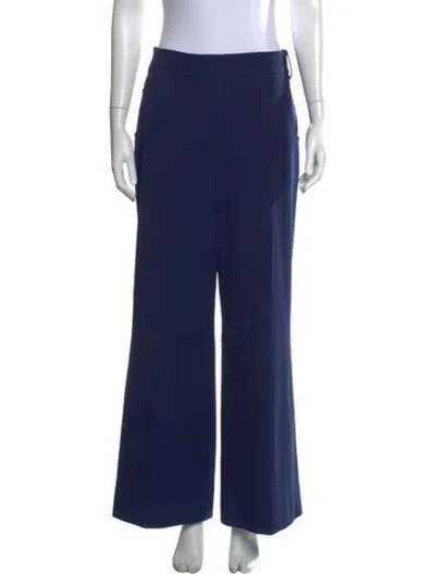 Pre-owned Akris Wool Wide Leg Pants In Blue