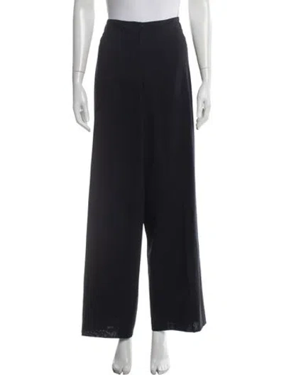 Pre-owned Akris Wool Wide Leg Pants In Blue