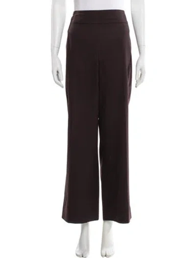 Pre-owned Akris Wool Wide Leg Pants In Brown