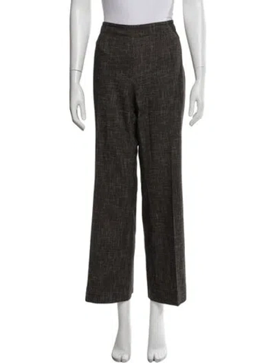 Pre-owned Akris Wool Wide Leg Pants In Brown