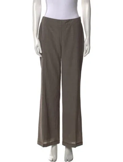 Pre-owned Akris Wool Wide Leg Pants In Brown