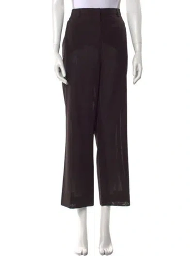 Pre-owned Akris Wool Wide Leg Pants In Brown