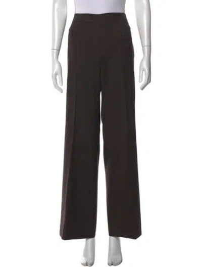 Pre-owned Akris Wool Wide Leg Pants In Brown