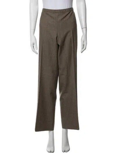 Pre-owned Akris Wool Wide Leg Pants In Brown