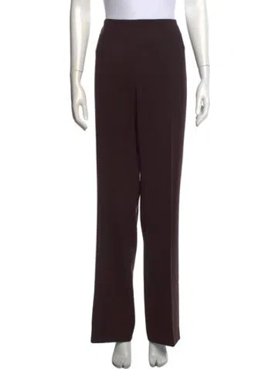 Pre-owned Akris Wool Wide Leg Pants In Brown