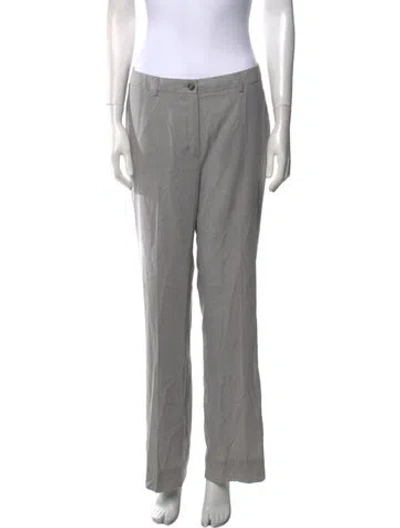 Pre-owned Akris Wool Wide Leg Pants In Gray