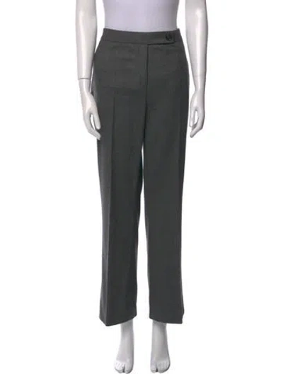 Pre-owned Akris Wool Wide Leg Pants In Gray