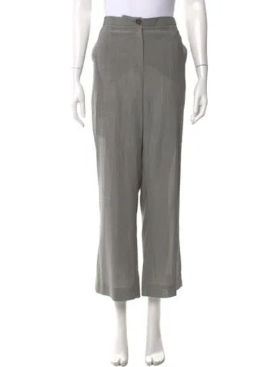Pre-owned Akris Wool Wide Leg Pants In Gray
