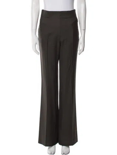 Pre-owned Akris Wool Wide Leg Pants In Green