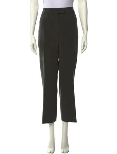 Pre-owned Akris Wool Wide Leg Pants In Green