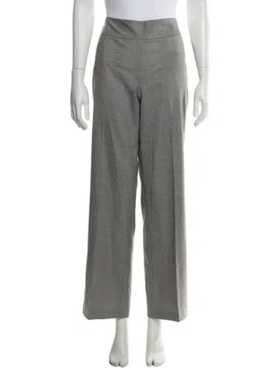 Pre-owned Akris Wool Wide Leg Pants In Grey