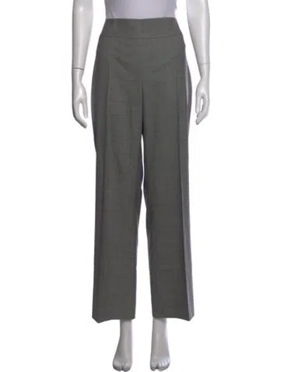 Pre-owned Akris Wool Wide Leg Pants In Grey