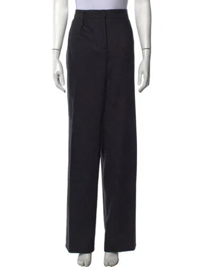 Pre-owned Akris Wool Wide Leg Pants In Grey