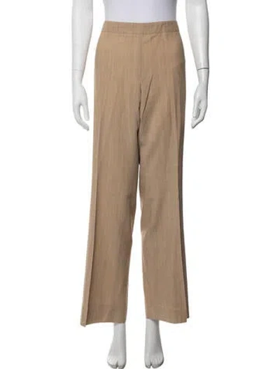 Pre-owned Akris Wool Wide Leg Pants In Neutral