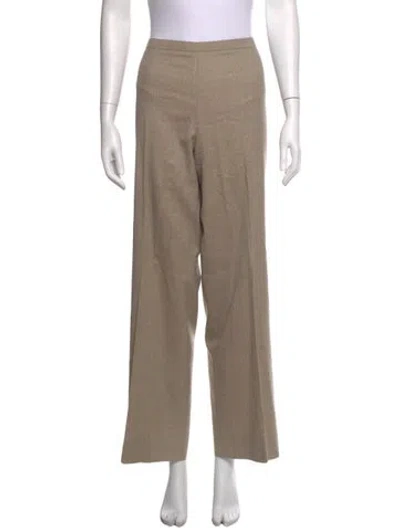 Pre-owned Akris Wool Wide Leg Pants In Neutral