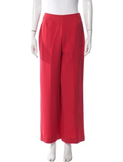Pre-owned Akris Wool Wide Leg Pants In Red