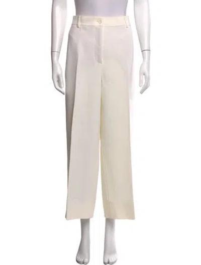Pre-owned Akris Wool Wide Leg Pants In White