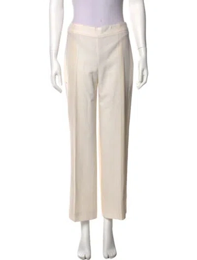 Pre-owned Akris Wool Wide Leg Pants In Yellow