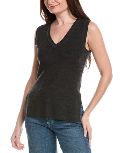 Akris Wool-blend Knit Tank Top In Gray