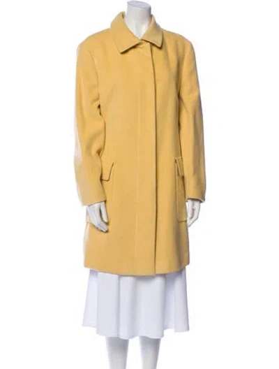 Pre-owned Akris X Bergdorf Goodman Angora Coat In Yellow