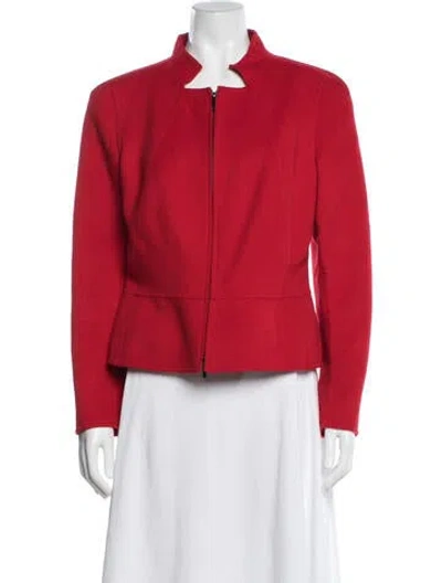 Pre-owned Akris X Bergdorf Goodman Angora Jacket In Red