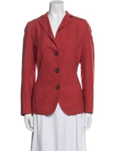 Pre-owned Akris X Bergdorf Goodman Cashmere Blazer In Red