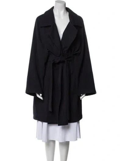 Pre-owned Akris X Bergdorf Goodman Cashmere Coat W/ Tags In Blue