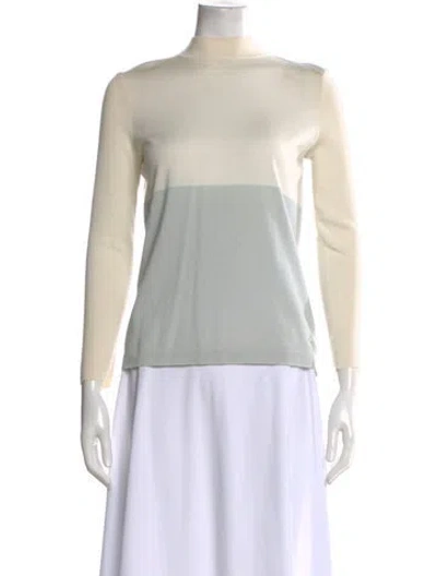 Pre-owned Akris X Bergdorf Goodman Cashmere Colorblock Pattern Sweater In Neutral