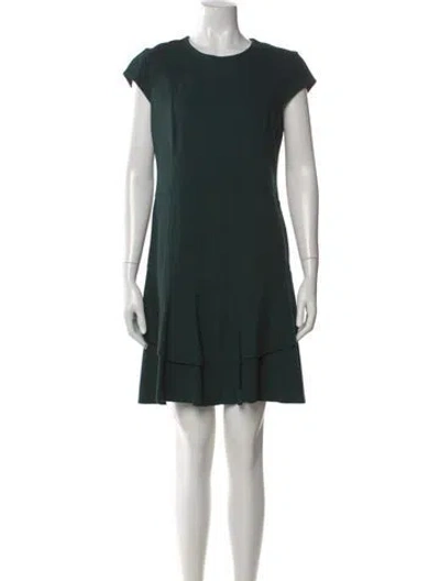 Pre-owned Akris X Bergdorf Goodman Crew Neck Mini Dress In Green