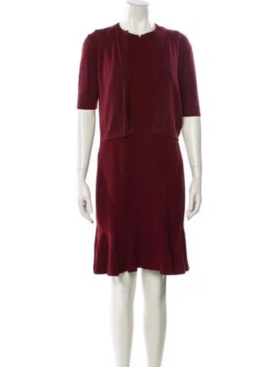 Pre-owned Akris X Bergdorf Goodman Dress Set In Burgundy