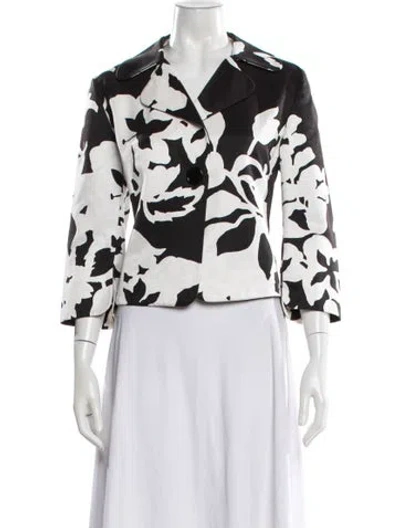 Pre-owned Akris X Bergdorf Goodman Floral Print Blazer In Multi