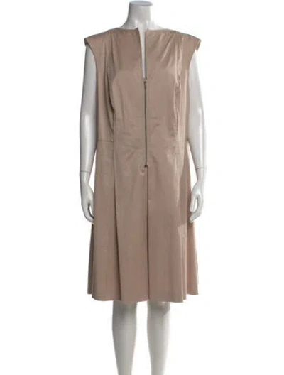 Pre-owned Akris X Bergdorf Goodman Open Front Knee-length Dress In Green