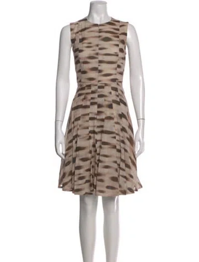Pre-owned Akris X Bergdorf Goodman Printed Mini Dress In Brown