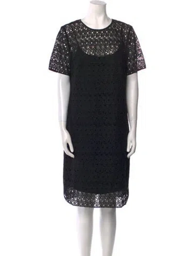 Pre-owned Akris X Bergdorf Goodman Scoop Neck Knee-length Dress In Black