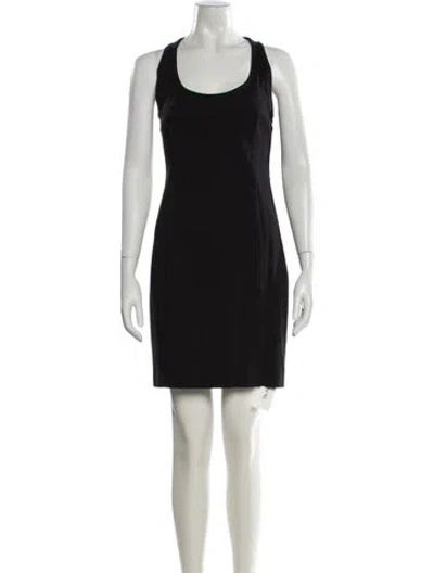 Pre-owned Akris X Bergdorf Goodman Scoop Neck Mini Dress In Black