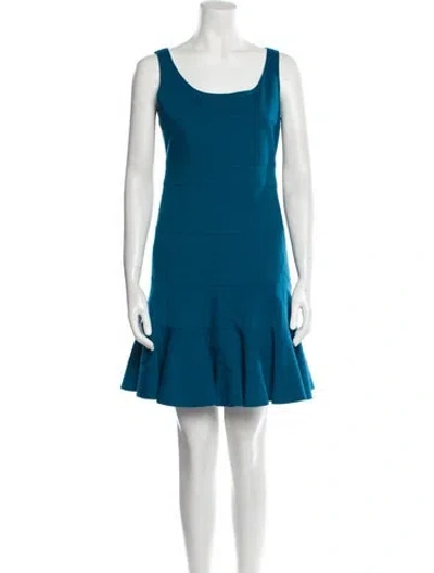 Pre-owned Akris X Bergdorf Goodman Scoop Neck Mini Dress In Blue