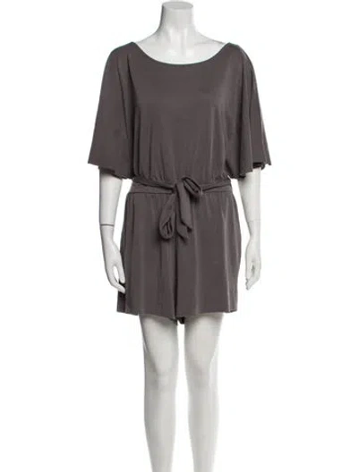 Pre-owned Akris X Bergdorf Goodman Scoop Neck Romper In Gray