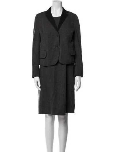 Pre-owned Akris X Bergdorf Goodman Silk Dress Set In Gray