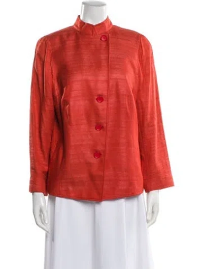 Pre-owned Akris X Bergdorf Goodman Silk Jacket In Orange